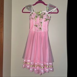 Pink and Green Floral Lyrical Costume